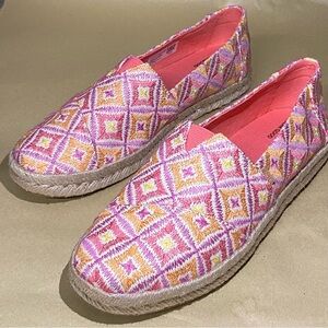 NEW Toms Geometric Pink Alpargata Rope 2.0 Espadrilles Sandals